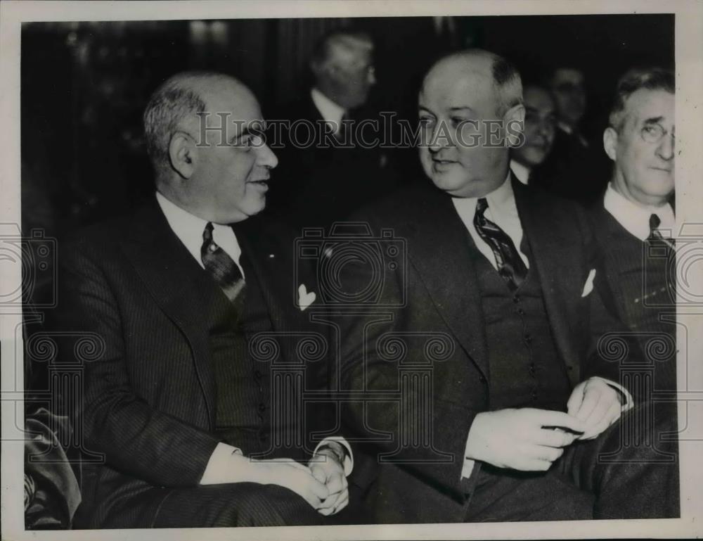 1936 Press Photo Gov.Herbert H.Lehman and James A. Farley at Albany New York - Historic Images