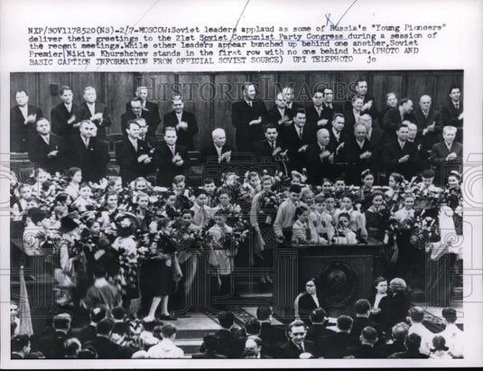 1959 Press Photo Moscow Russia at Communist Party Congress, Nikita Krushchev - Historic Images