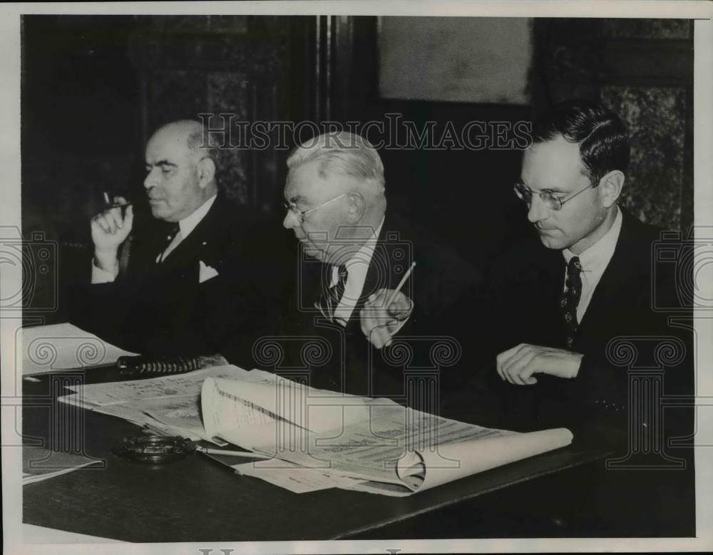 1938 Press Photo Gov.Herbert Lehman, Sen. Jeremiah Twonet and Abbot Low Moffat - Historic Images