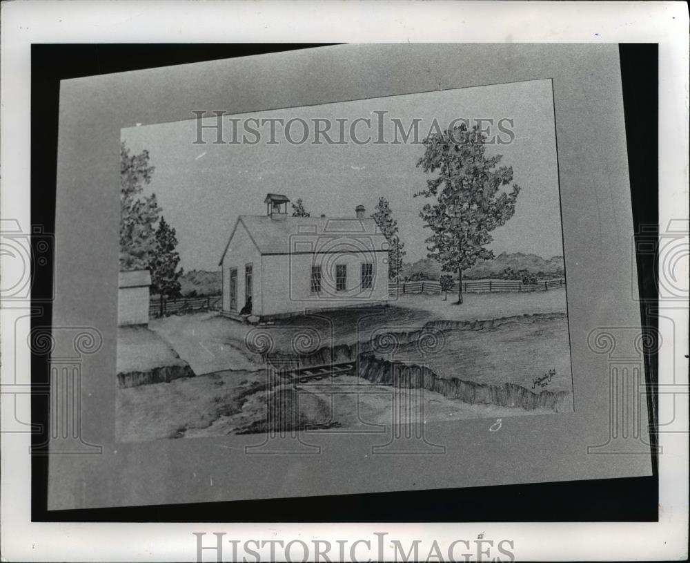 1978 Press Photo The Sketch of a  Schoolhouse - cva80408 - Historic Images