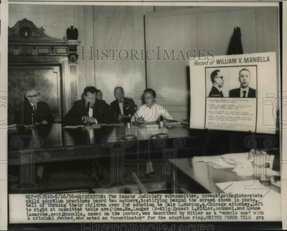 1956 Press Photo Two Mothers Testifying At The Senate Judiciary Subcommittee - Historic Images