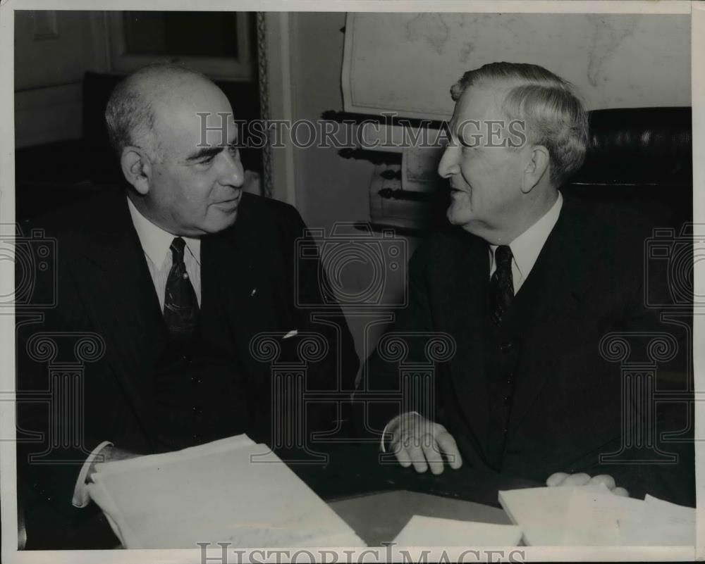 1940 Press Photo Gov. Herbert Lehman of New York and Sen. Morris Sheppard - Historic Images