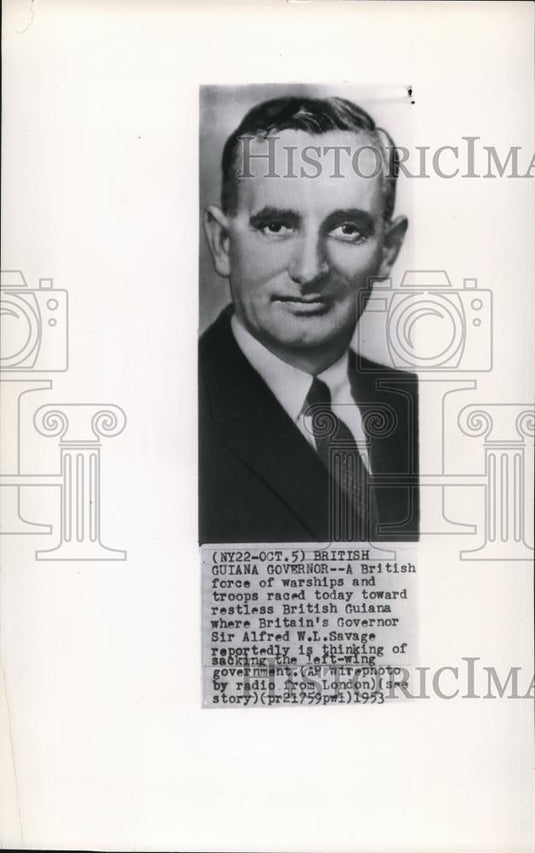 1953 Wire Photo Britain's Guinea Governor Sr Alfred WL Savage - cvw08613 - Historic Images