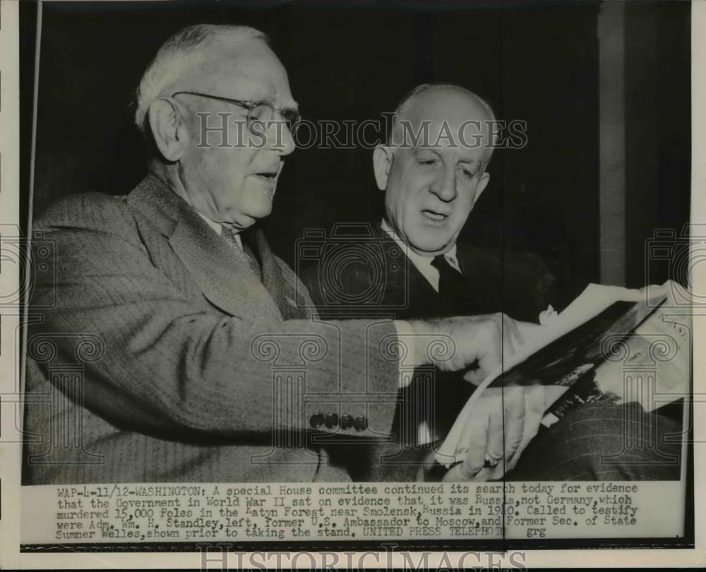 1952 Press Photo Wm. H.Standley and Summer Welles at House Commitee. - nee85160 - Historic Images