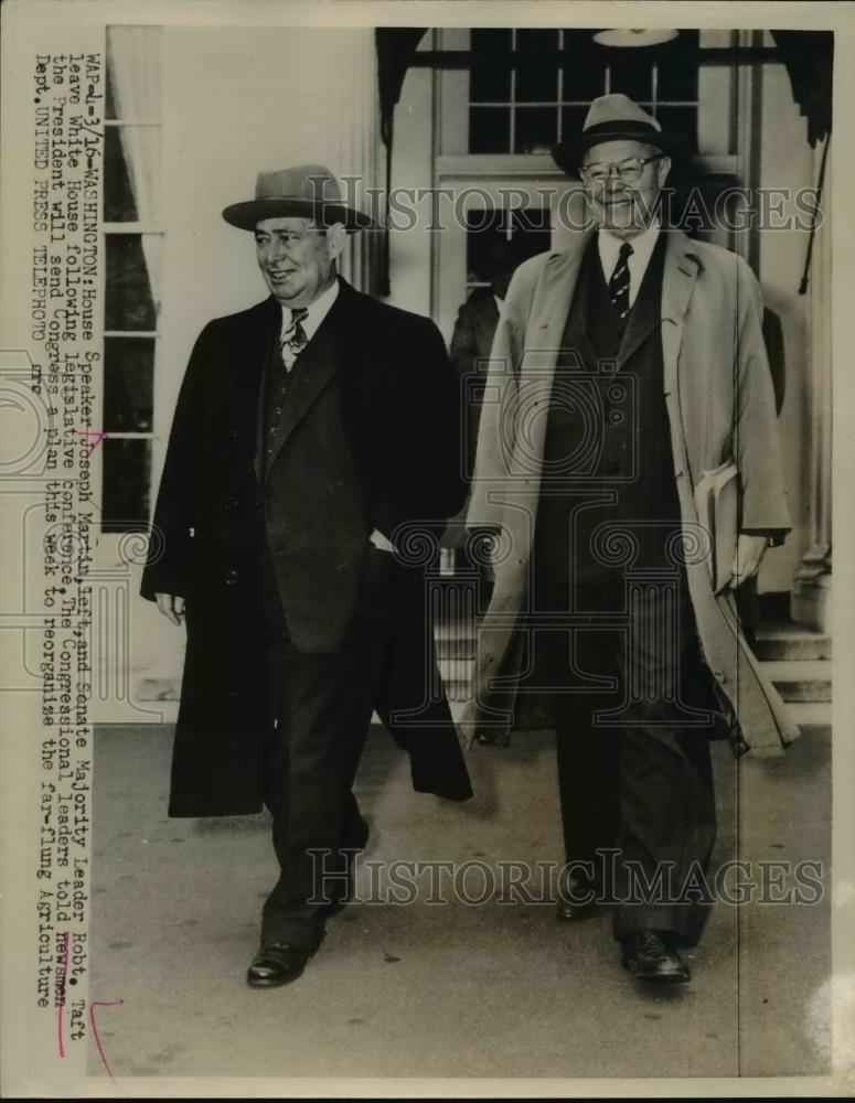 1953 Press Photo House Speaker Joe Martin &amp; Senate Majority leader Robert Taft - Historic Images