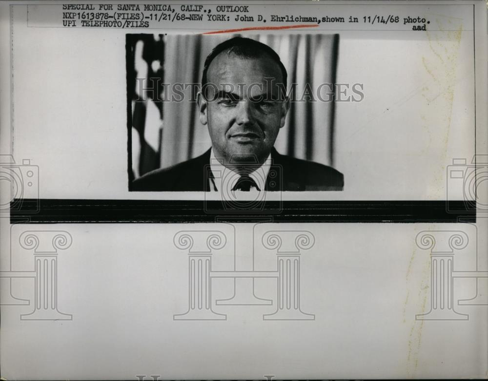 1968 Press Photo John D Ehrlichman aide to President Richard Nixon - nee88245 - Historic Images