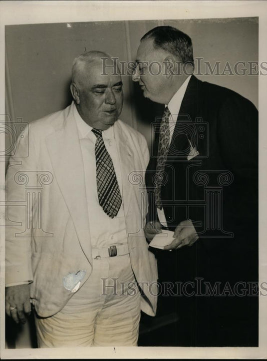 1936 Press Photo Gov. Harry Nice of Maryland greeted by William P Lawson - Historic Images