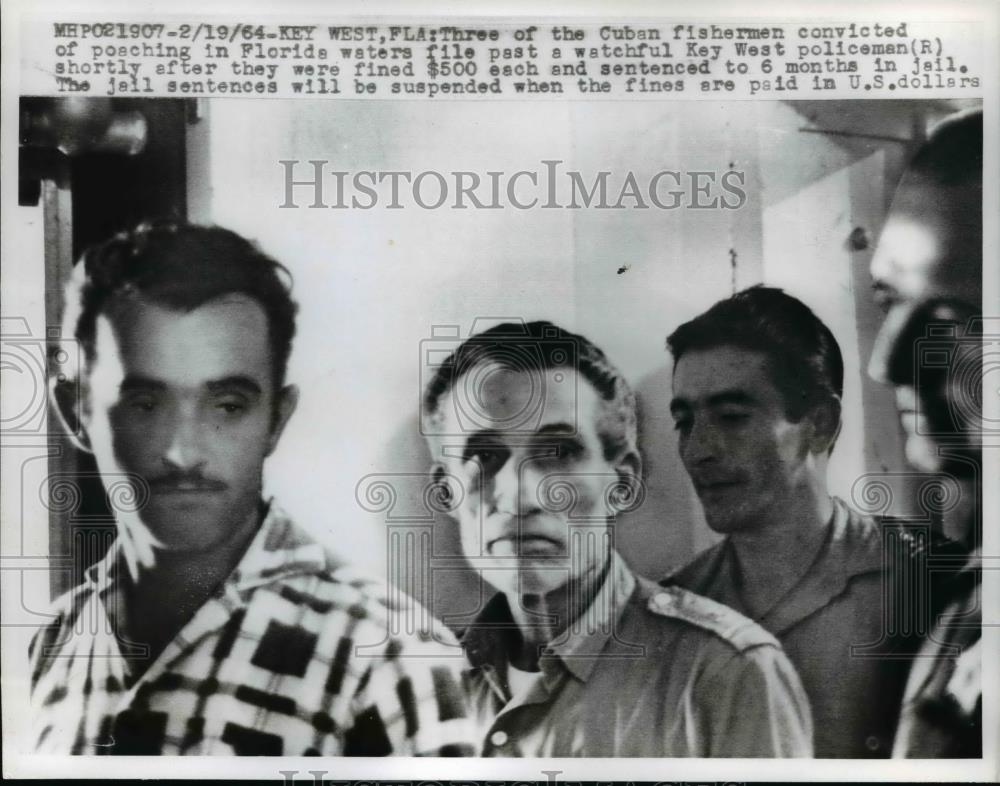 1964 Press Photo Three Cubans Fisherman convicted of poaching in Florida Waters - Historic Images