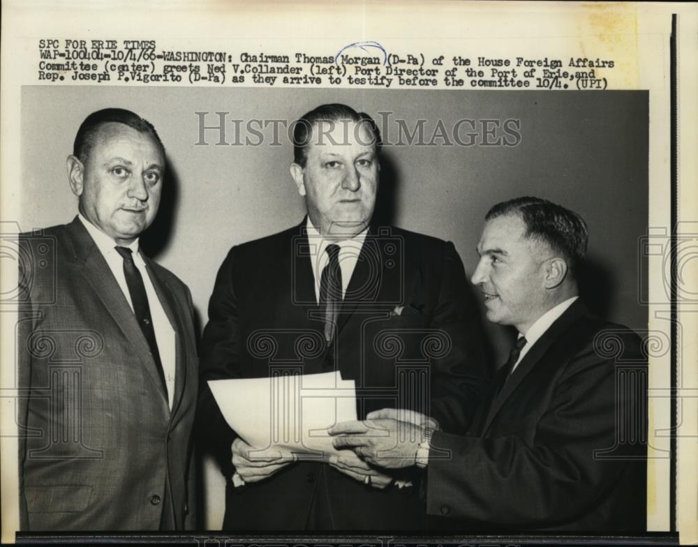 1966 Press Photo Thomas Morgan,Ned V. Collander and Rep.Joseph P.Vigorito - Historic Images