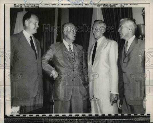 1959 Press Photo President Eisenhower, Douglas Dillon, John McCone of AEC - Historic Images