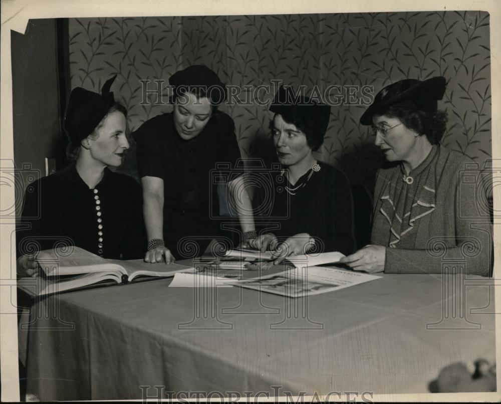 1938 Press Photo Mrs.Alva Dethuck, Edwina Jones,Frank Carl, Frances Ludwig - Historic Images