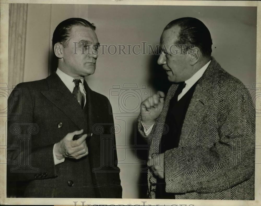 1935 Press Photo Sen. Gerald P. Nye of North Dakota and William B.Shearer. - Historic Images