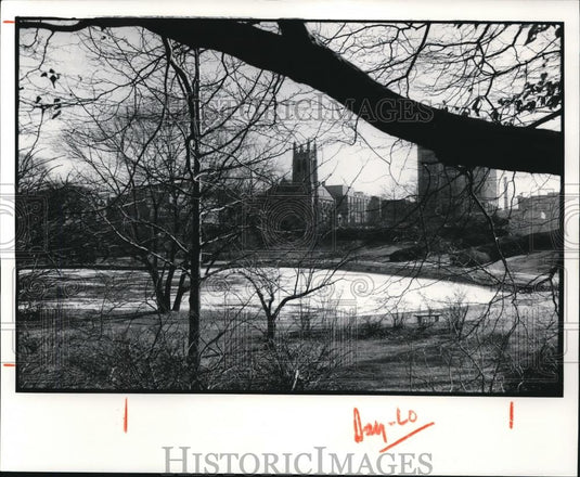 1976 Press Photo Fine Arts Garden Lagoon at Cleveland Museum of Arts - cva88383 - Historic Images