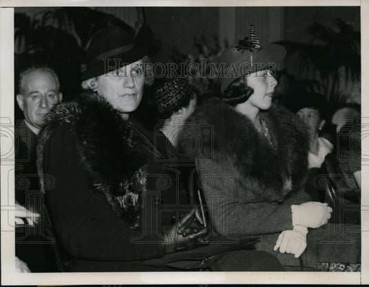 1938 Press Photo Mrs Herbert Lehman NY Governor's wife & Mrs Peter Lehman - Historic Images