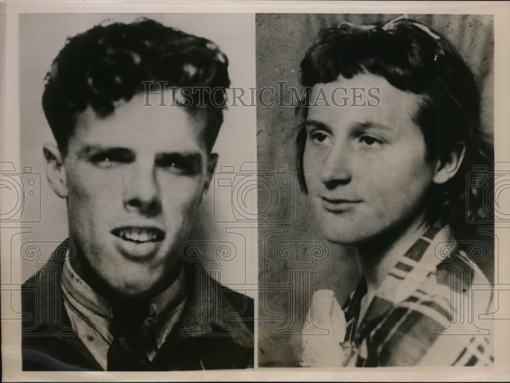 1936 Press Photo Clarence Leach 21 &amp; Irvena Kroades 12 get marriage license - Historic Images