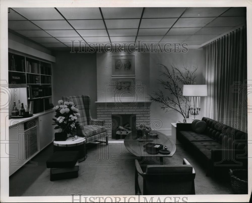 1967 Press Photo Living Room with Fire place - nee86847 - Historic Images