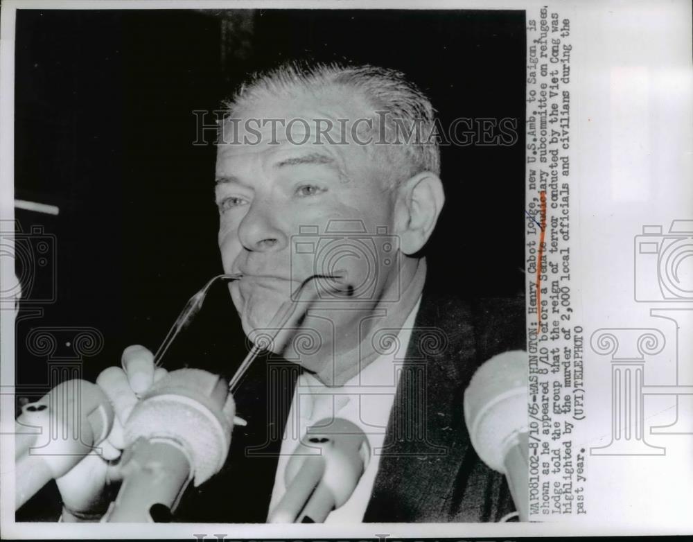 1965 Press Photo Henry Cabot Lodge, U.S Ambassador to Saigon. - nee84962 - Historic Images