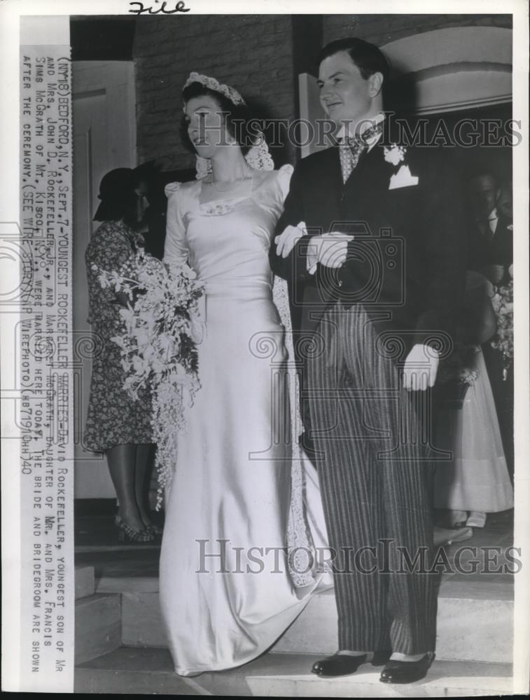 1940 Wire Photo Margaret McGrath and husband David Rockefeller  - cvw06546 - Historic Images