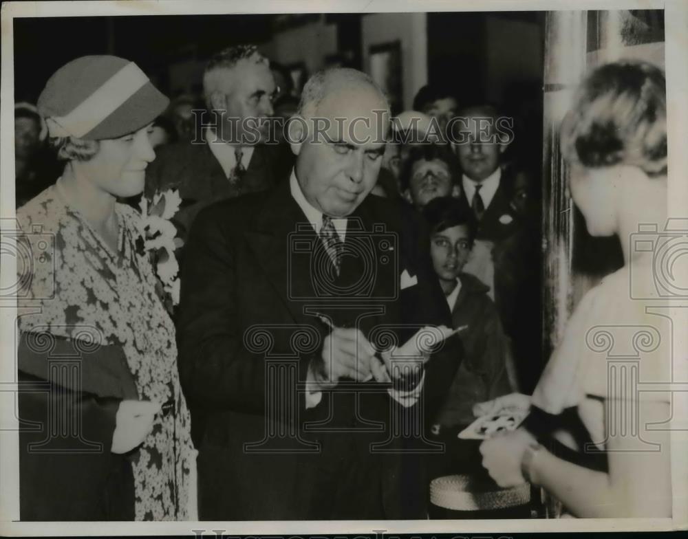1935 Press Photo Gov. Herbert Lehman guest at the Rochester Exposition - Historic Images