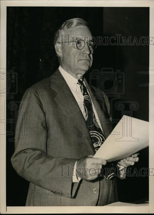 1938 Press Photo George Davis president of US Chamber of Commerce in DC - Historic Images