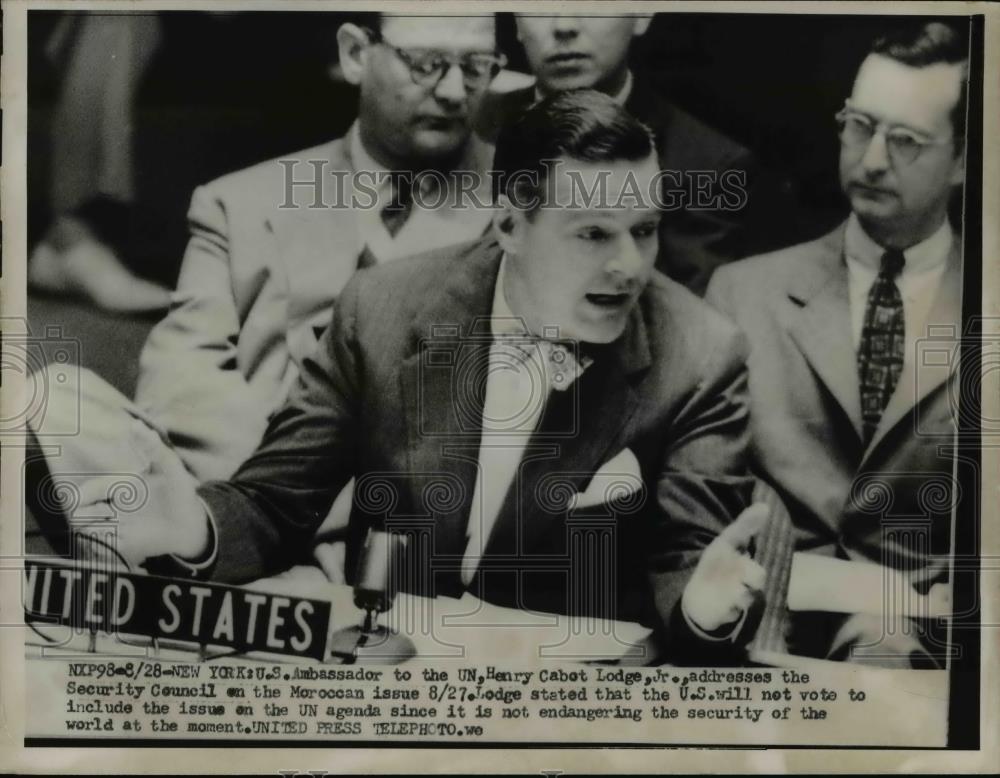 1953 Press Photo US Amb to UN Henry Cabot Lodge at Security Council - nee86365 - Historic Images