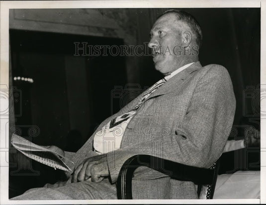 1938 Press Photo Sheriff Roy Hardman testified before the Senate Civil Liberties - Historic Images