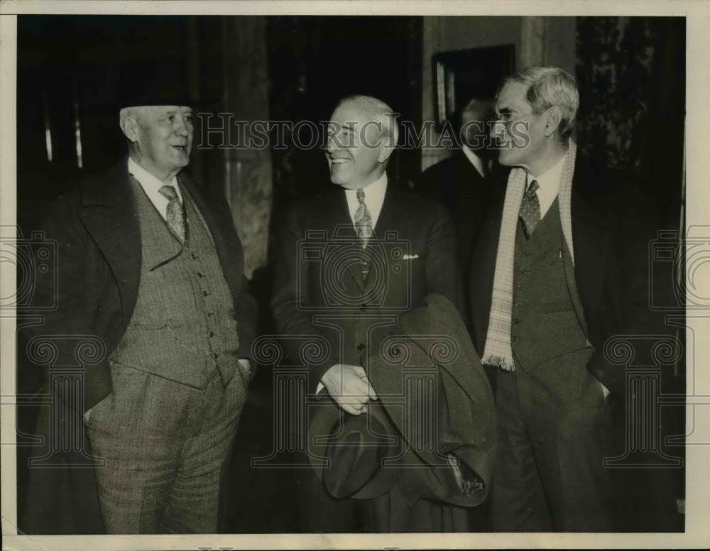 1935 Press Photo Harry New,Fred Brittan,George Christian at GOP Meeting in Wash. - Historic Images