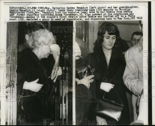 1960 Press Photo Katherine Gedded Benedict & granddaughter Gamble in NY - Historic Images