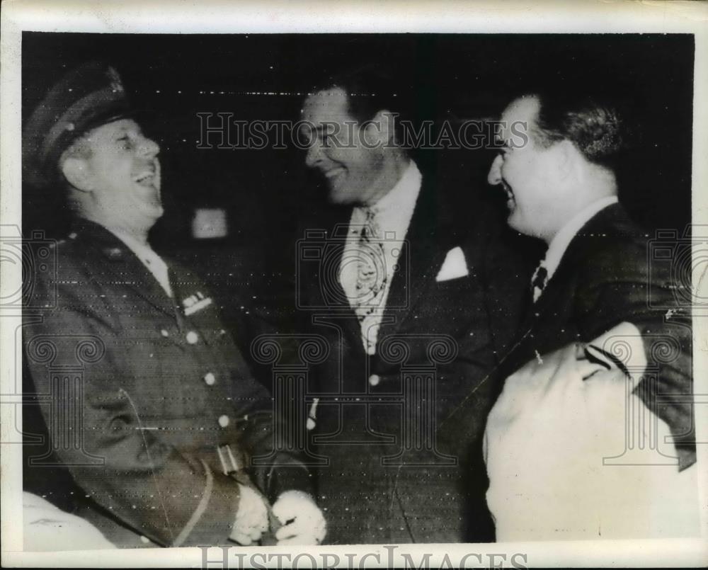 1943 Press Photo Senators Henry Cabot Lodge, Albert Chandler, Lt Gen J Devers - Historic Images