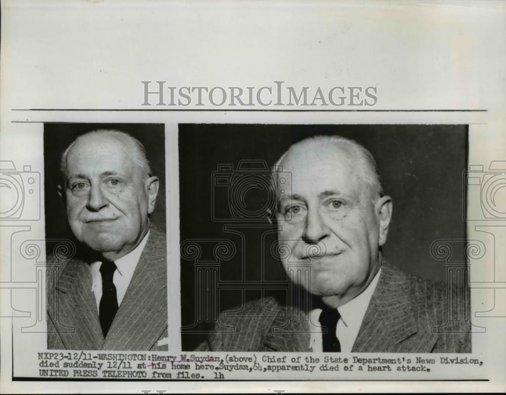 1955 Press Photo Henry W Suydam Chief of State Department News Division in DC - Historic Images