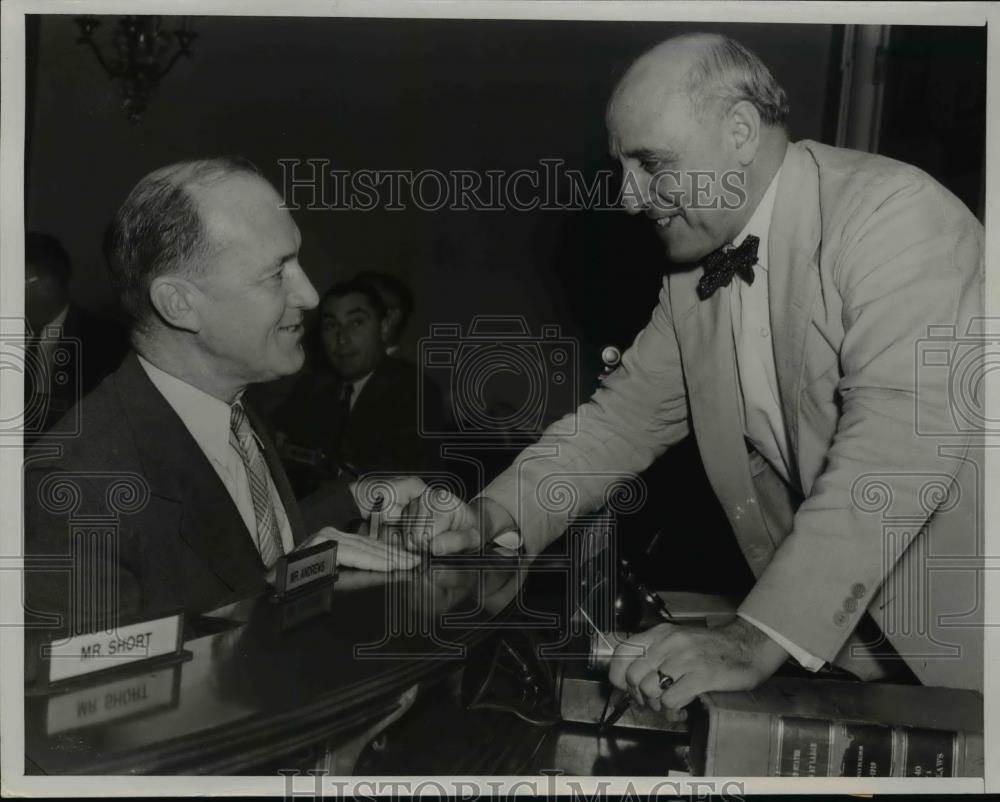 1940 Press Photo Brig Gen. William F.Shedd conferred with Rep. Andrew May. - Historic Images