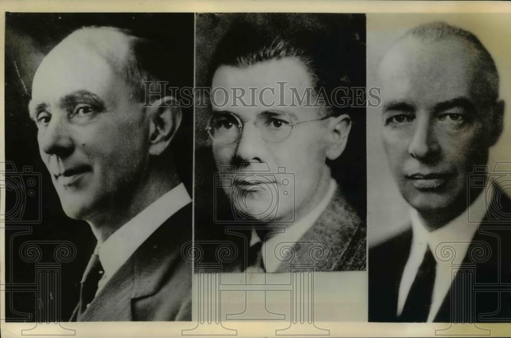 1936 Press Photo US diplomats Thomas Davis, Walter Sohdellkoph &amp; Thomas Horn - Historic Images