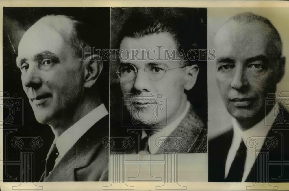 1936 Press Photo US diplomats Thomas Davis, Walter Sohdellkoph & Thomas Horn - Historic Images