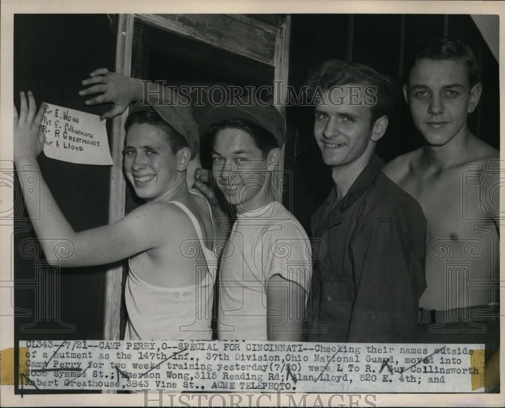 1947 Press Photo 147th Infantry 37th Div Ohio National Guard at Camp Perry - Historic Images