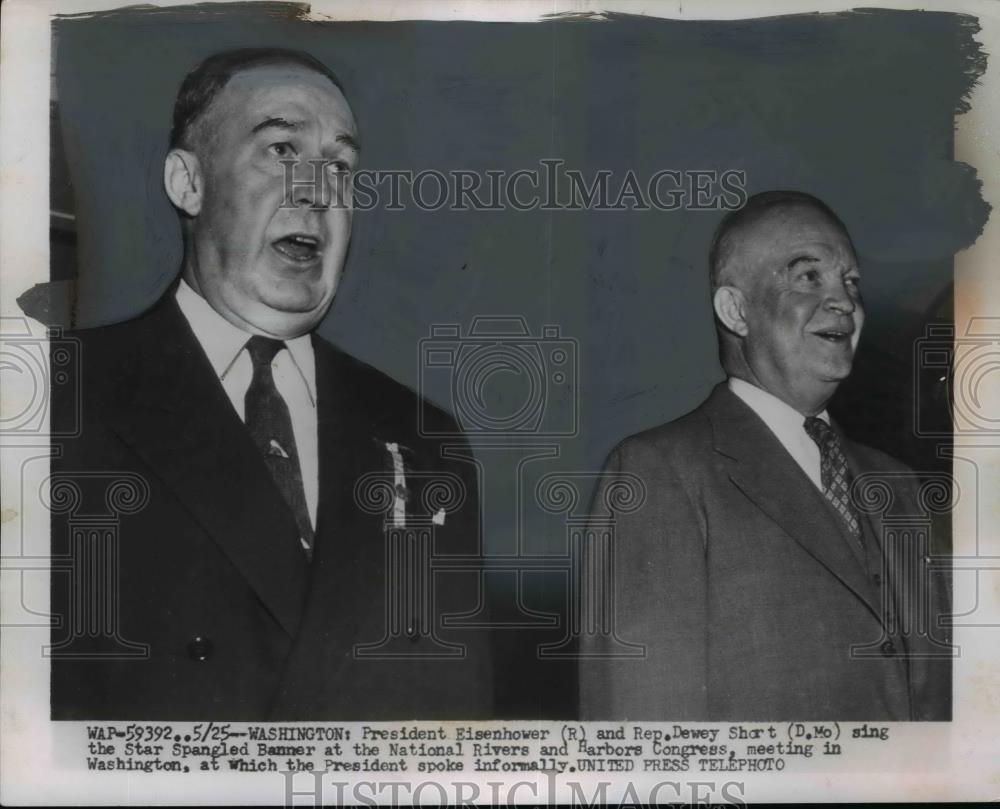 1954 Press Photo Pres.Dwight Eisenhower and Rep.Dewey Short of Mo. - nee84503 - Historic Images