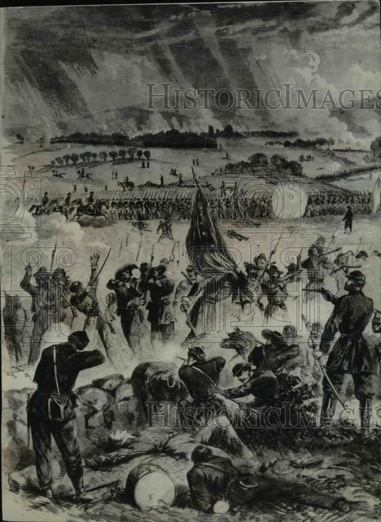 1943 Press Photo An artist's concept of the Battle of Gettysburg.  - cva97906 - Historic Images