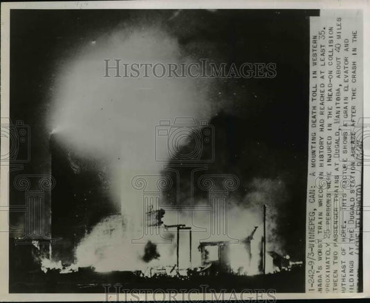 1947 Press Photo Canada's worst train wreck in history head on Collision - Historic Images