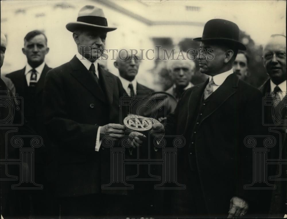 1924 Press Photo President Coolidge & officers of American Auto Association - Historic Images