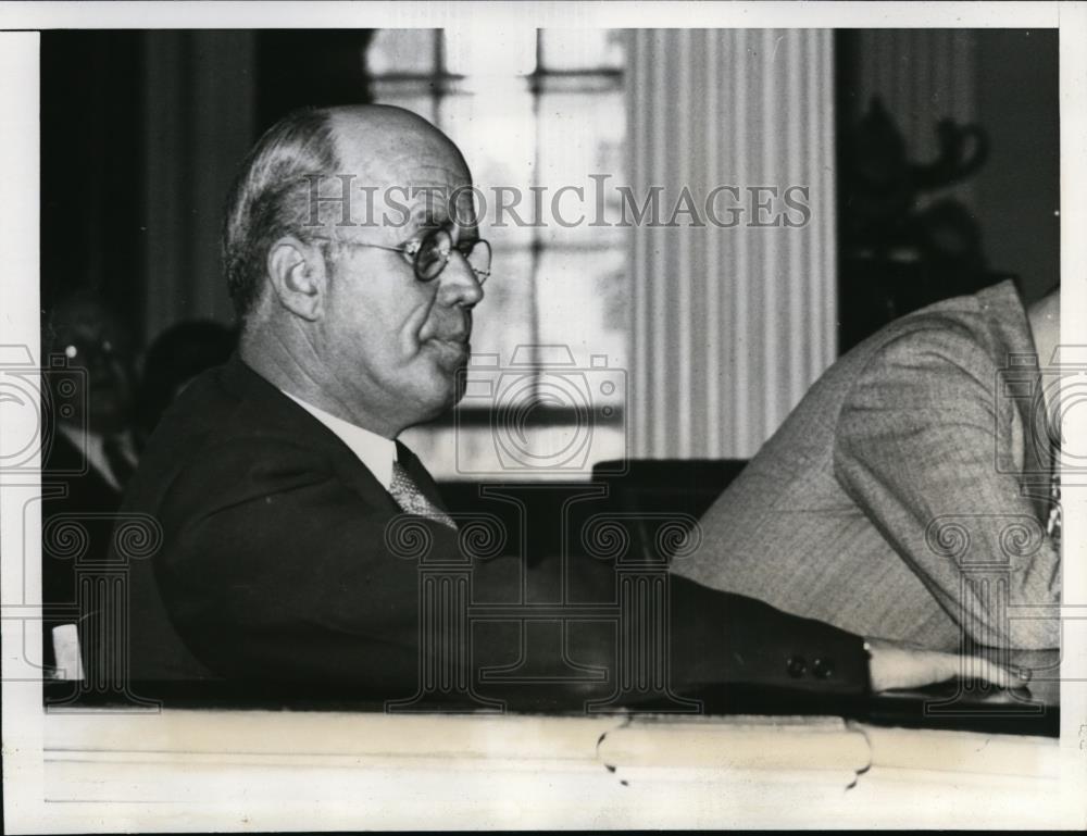 1935 Press Photo Frank P Hall Naval Engineer testified at City Relief Hearing - Historic Images