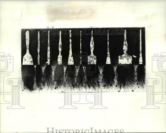 1985 Press Photo Jim Dine brush etching purchased by Sohio for the new building - Historic Images