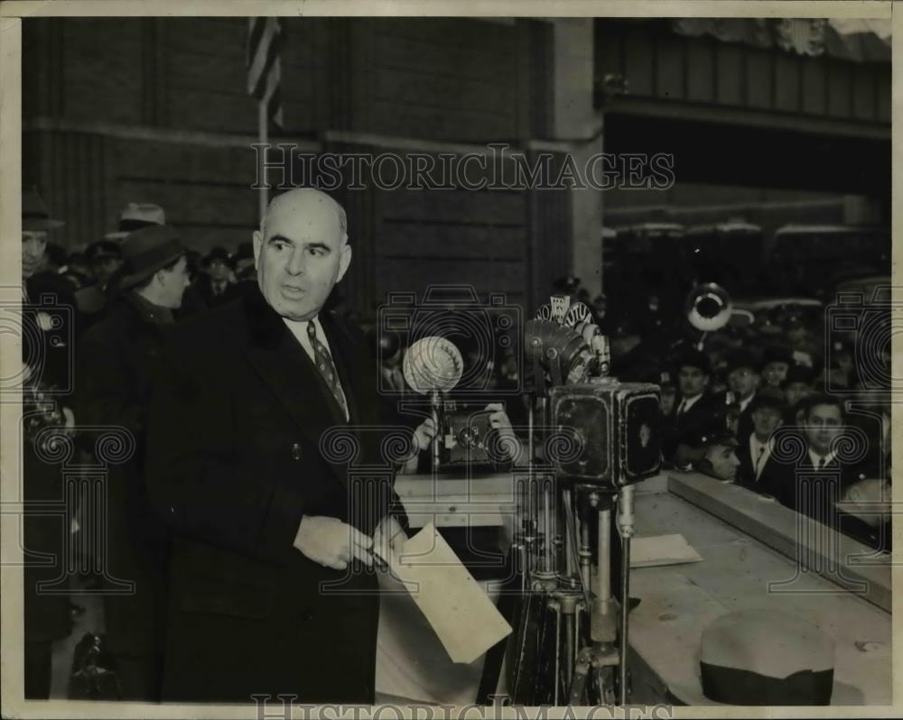 1937 Press Photo NY Governor Herbert Lehman at Lincoln Tunnel dedication - Historic Images