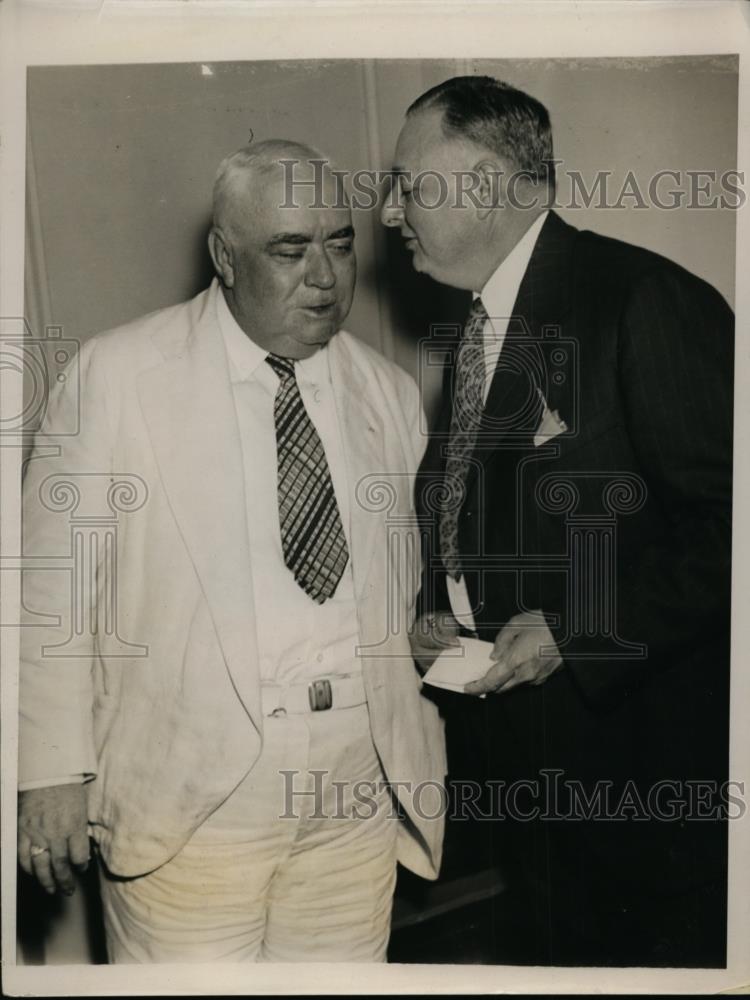 1936 Press Photo Gov. Harry Nice of Maryland greeted by William P. Lawson - Historic Images