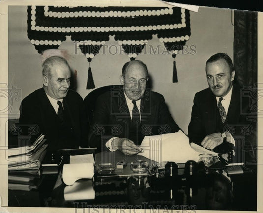 1935 Press Photo Donald Richberg chairman of NIRA & Phillip Murray, Wm Witherow - Historic Images