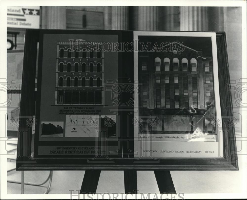 1987 Press Photo The Downtown Cleveland Facade Restoration Project - cva87907 - Historic Images