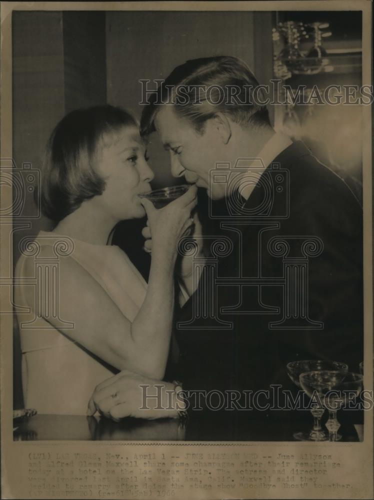 1966 Wire Photo June Allyson and husband fred Glenn Maxwell - cvw07957 - Historic Images