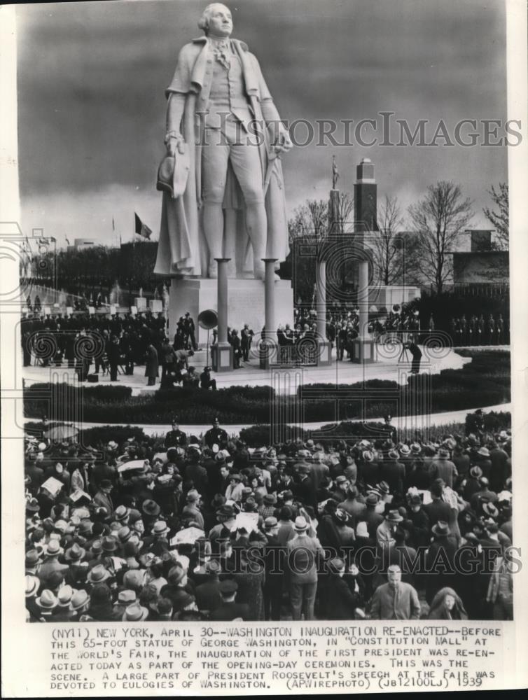 1939 Wire Photo Washington Inauguration Re-enacted  - cvw07171 - Historic Images