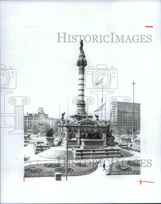 1996 Press Photo Vintage Photochromes of Soldiers and Sailors' Monument - Historic Images