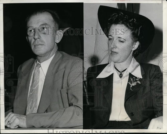 1943 Press Photo Claude Lumpking at murder trial in LA CA, Mrs Bessie Ida Kane - Historic Images