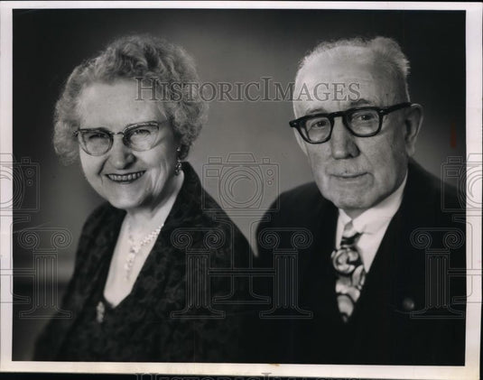 1962 Press Photo Mr & Mrs Charles Baker celebrate thier 50th Wedding Anniversary - Historic Images