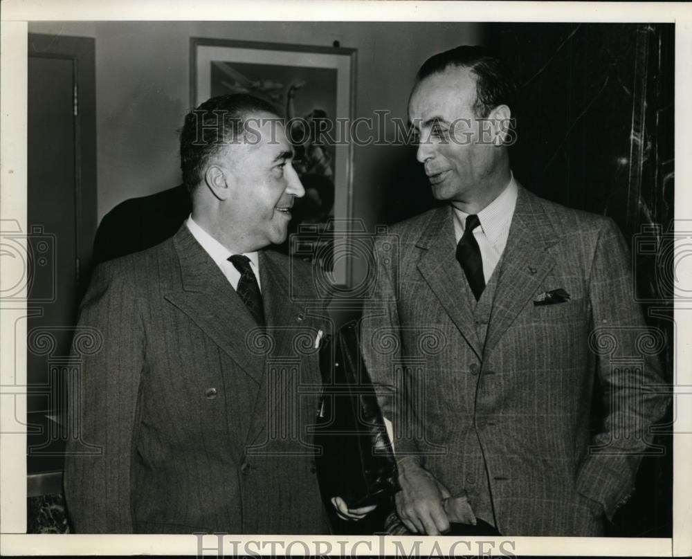 1941 Press Photo Manuel Bianch and Dr. Miguel Angle Carcano left on the Clipper - Historic Images